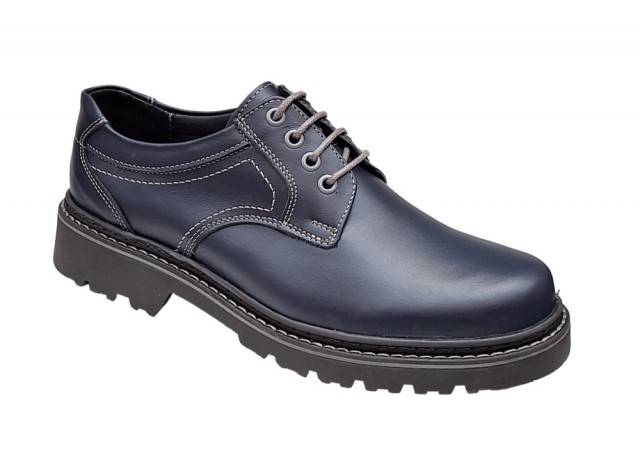 Pantofi barbati, casual, din piele naturala bleumarin, Mark - MARK3BLUE